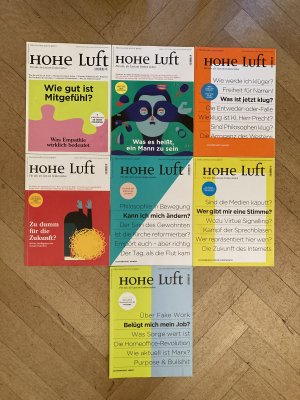 Hohe Luft Philosophie-Zeitschrift 3 2016, 5 2017, 3 2020, 6 2020, 4 2021, 6 2021, 2 2022