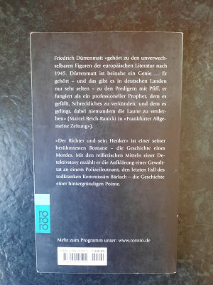 gebrauchtes Buch – Friedrich Dürrenmatt – Der Richter und sein Henker. Roman.