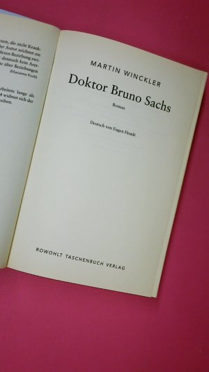 gebrauchtes Buch – Martin Winckler – DOKTOR BRUNO SACHS.