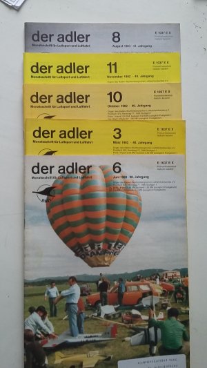 gebrauchtes Buch – 5 Hefte "der adler" Monatsschrift für Luftsport und Luftfahrt (6/1980 + 3 + 10 + 11/82 + 8/83)