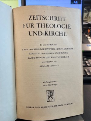 Zeitschrift für Theologie und Kirche ZThK 48. Jahrgang 1951.