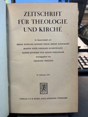 Zeitschrift für Theologie und Kirche ZThK 50. Jahrgang 1953.