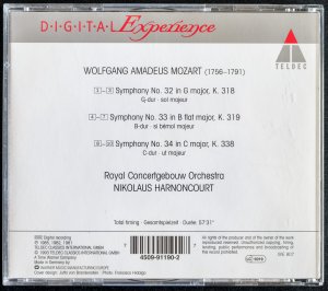 gebrauchter Tonträger – WOLFGANG AMADEUS MOZART  – CD Mozart Sinfonien 32, 33 & 34 • Concertgebouw Orchestra NIKOLAUS HARNONCOURT