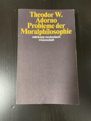 gebrauchtes Buch – Adorno, Theodor W – Probleme der Moralphilosophie