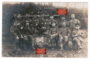 Feldpost Foto, 1., Weltkrieg, Gruppenfoto, Weihnachten an der Front anno 1916