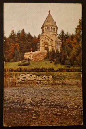 Postkarte - Starnberger See - die Votivkirche für König Ludwig II