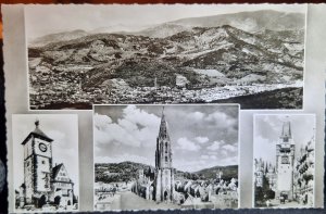 gebrauchtes Buch – Postkarte - Freiburg - Schwarzwald mit Schwaben- u. Martinstor und seinem Münster – Postkarte - Freiburg - Schwarzwald mit Schwaben- u. Martinstor und seinem Münster