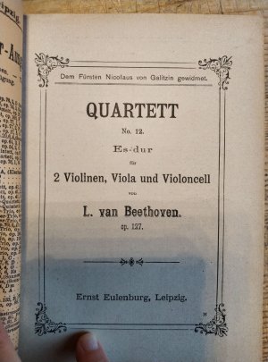 gebrauchtes Buch – Payne´s Kleine Partitur-Ausgabe No. 36 BEETHOVEN Op. 127 Streichquartett Es dur für 2 Violinen, Violon und Violoncell