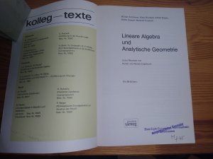 gebrauchtes Buch – Kohlmann; Rudolph; Stepan – kolleg-text: Lineare Algebra und Analytische Geometrie.