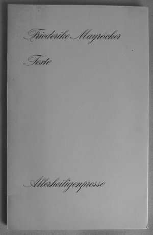 antiquarisches Buch – Friederike Mayröcker – Texte