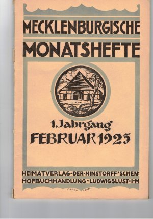 Mecklenburgische Monatshefte 1. Jahrgang 1925