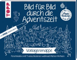 gebrauchtes Buch – Kristin Labuch – Vorlagenmappe Bild für Bild durch die Adventszeit Fensterdeko mit 4 verschiedenen weihnachtlichen Motiven