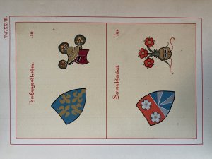 Die Wappen, Helmzierden und Standarten der Grossen Heidelberger Liederhandschrift (Manesse-Codex).