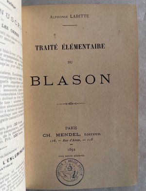 antiquarisches Buch – Labitte,  – Traité élémentaire du Blason.