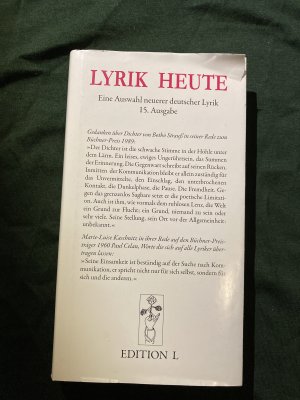 gebrauchtes Buch – Lyrik heute - Eine Auswahl neuerer deutscher Lyrik (15. Ausgabe)