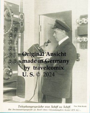 antiquarisches Buch – Wide world photos – "Telephongespräche von Schiff zu Schiff - 3 Minuten 80 RM" 1928