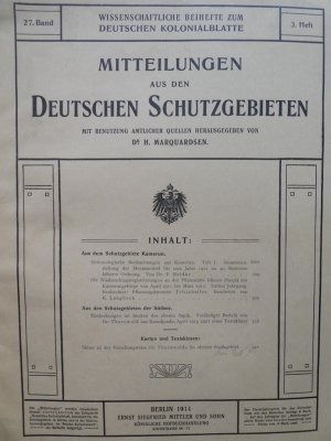 Mitteilungen aus den Deutschen Schutzgebieten Bd. 27, Heft 1-4