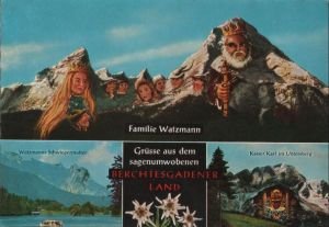 gebrauchtes Buch – Postkarte: Berchtesgadener Land - Familie Watzmann - ca. 1980