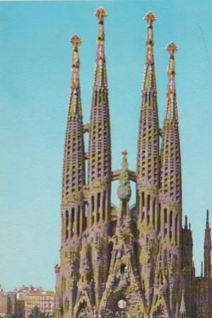 gebrauchtes Buch – Postkarte: Spanien - Barcelona - Suehne-Tempel der Heiligen Familie - ca. 1980