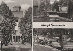 gebrauchtes Buch – Postkarte: Burg (Spreewald) - u.a. Turm der Jugend - 1975