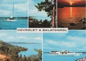 Postkarte: Balaton, Plattensee - Ungarn - 5 Bilder