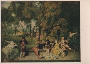 gebrauchtes Buch – Postkarte: Antoine Watteau Gesellige Unterhaltung