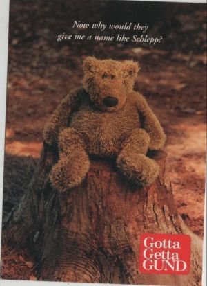 gebrauchtes Buch – Postkarte: Teddy auf Baumstumpf