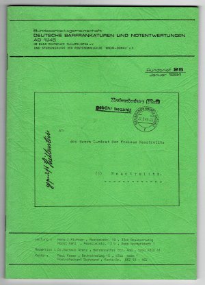 gebrauchtes Buch – Bundesarbeitsgemeinschaft – Deutsche Barfrankaturen und Notentwertungen ab 1945 Rundbrief 25 Januar 1984