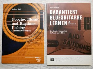 gebrauchtes Buch – Grahl, Helmut; Saitenhieb – Boogie-, Blues- und Ragtime-Picking. Garantiert Bluesgitarre lernen (Mit Widmung des Autors).