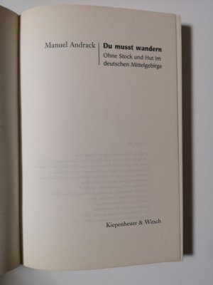 gebrauchtes Buch – Manuel Andrack – Du musst wandern