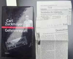 gebrauchtes Buch – Zuckmayer, Carl und Gunther Nickel – Geheimreport + 2 Zeitungsausschnitte zum Thema - herausgegeben von Gunther Nickel und Johanna Schrön / Zuckmayer-Schriften -