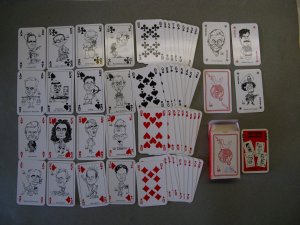 POLIT-POKER International, POLITICAL PLAYING CARDS, signiert Bubec (Lutz Backes, Autor)