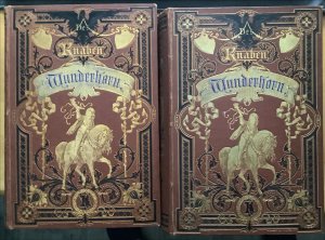 antiquarisches Buch – Arnim, Ludwig Achim von und Clemens Bretano – Des Knaben Wunderhorn. Alte Deutsche Lieder, Band I und II. Neu bearbeitet von Anton Birlinger und Wilhelm Crecelius