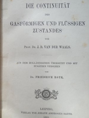 Die Continuität des gasförmigen und flüssigen Zustandes