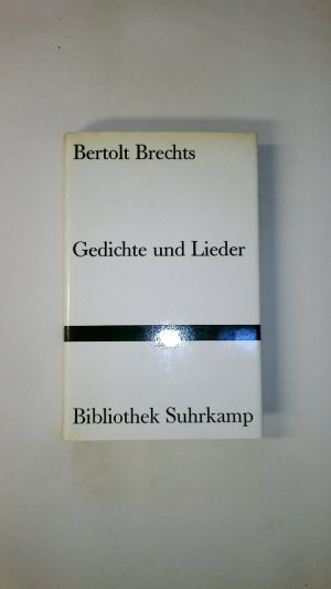 BERTOLT BRECHTS GEDICHTE UND LIEDER BAND 33.