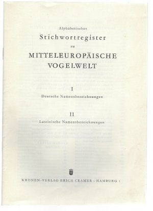 Mitteleuropäische Vogelwelt Band 1 & 2