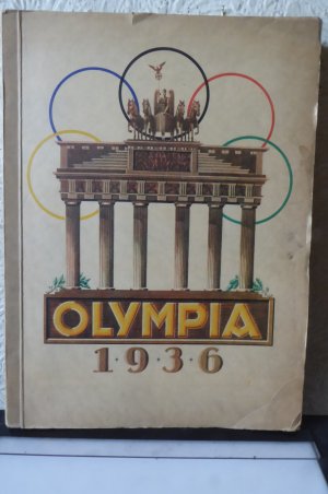 Olympia 1936. Sammelbilderalbum mit 144 eingeklebten Sammelbildern - vollständig/+ 7 Original Autogramme von 4 x Olympiasportler und 3 weitere.