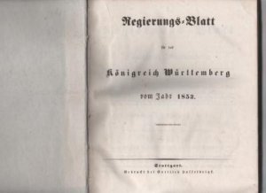 Regierung-Blatt für das Königreich Württemberg 1853