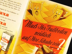 antiquarisches Buch – Rotfrosch ERDAL – " Muss Ihr Fußboden neidisch auf Ihre Schuhe sein...?" 1955