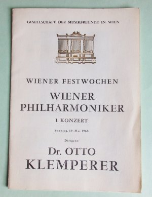 antiquarisches Buch – Wiener Festwochen - Wiener Philharmoniker - Otto Klemperer – Wiener Festwochen - Wiener Philharmoniker - Otto Klemperer