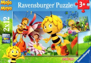 Ravensburger 07594 2 - Biene Maja auf der Blumenwiese, Puzzle, 2 x 12 Teile