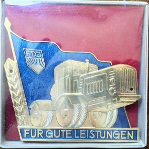 DDR / Ehren-Plakette der FDJ: "Traktor" - Für gute Leistungen.