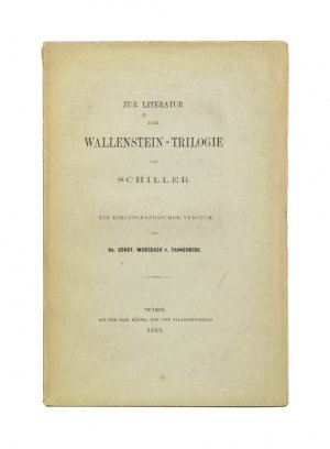 Zur Literatur der Wallenstein-Trilogie von Schiller. Ein bibliographischer Versuch.