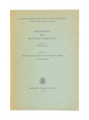 antiquarisches Buch – Wissmann, Wilhelm - Pfeifer – Wörterbuch der deutschen Tiernamen. Beiheft 4. Spanische Fliegen und Maiwürmer.