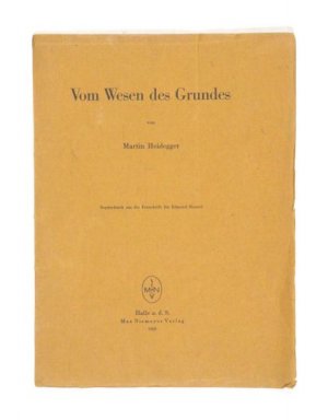 Vom Wesen des Grundes. Sonderdruck aus der Festschrift für Edmund Husserl.