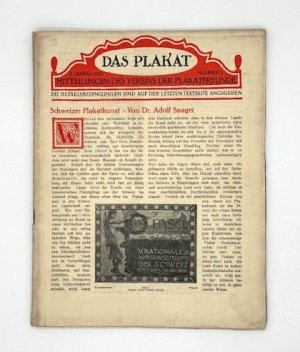 Das Plakat. Mitteilungen des Vereins der Plakatfreunde. Vierter [4.] Jahrgang, [Jänner-Februar] 1913, Nummer 1.