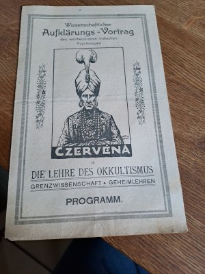 Programmblatt: CZERVENA Die Lehre des Okkultismus