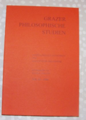 Grazer philosophische Studien. Vol. 54 - 1998 Internationale Zeitschrift für analytische Philosophie.