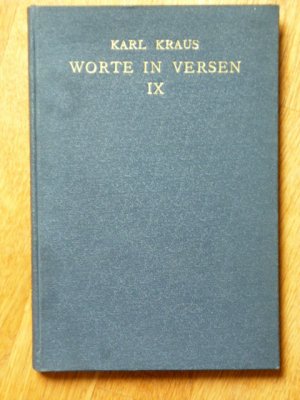 Worte in Versen. IX (apart).