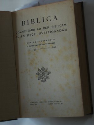 Biblica. Commentarii ad rem biblicam scientifice investigandam Quater in Anno Editi a Pontificio Instituto Biblico. Vol. 29 – 1948. Elenchus Bibliographicus […]